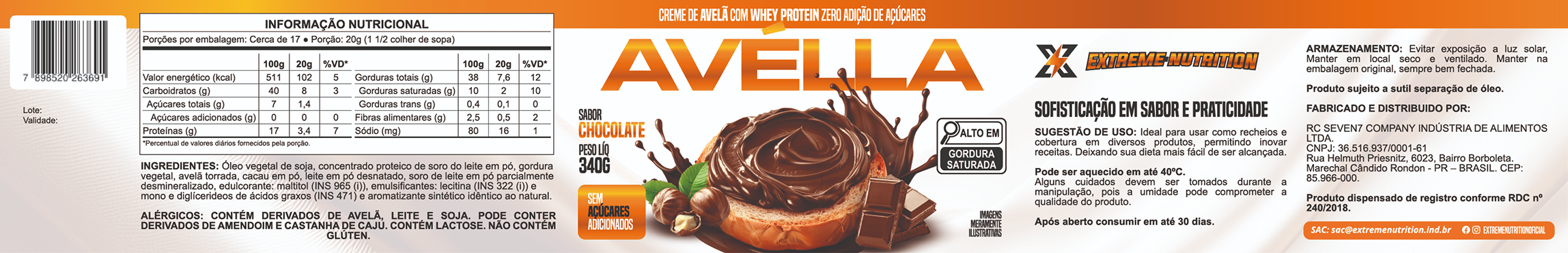 Arte final do rótulo Avélla